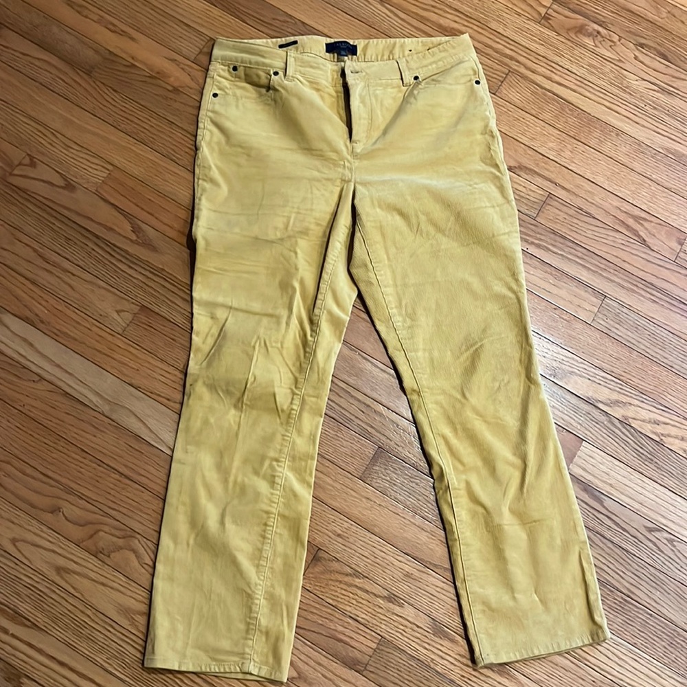 Mustard colored Talbots petite 14 heritage corduroy pants